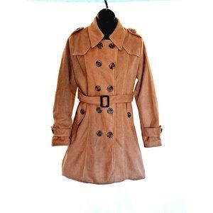 YiYuFang Women's Tan Wool Pea Coat Size XL